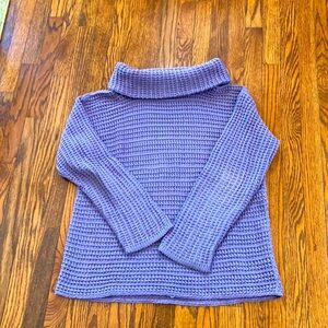 MARGARET WINTERS | Oversized Lavender Cotton Knit Cowl-neck Sweater | Size L